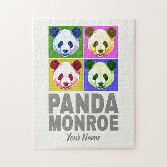Puzzle Panda Monroe Bear retrato de arte pop (Vertical)