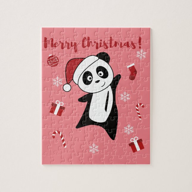 Puzzle Panda Navidades Nieve Animales De Invierno Pandas  (Vertical)