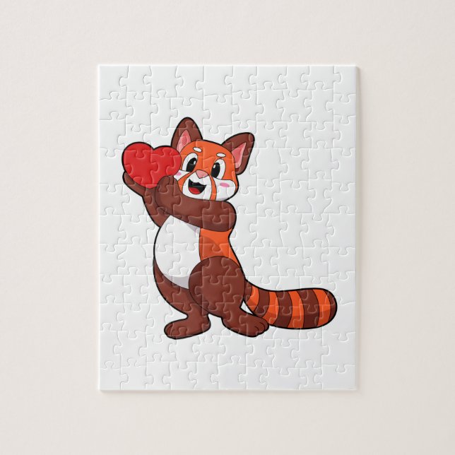 Puzzle Panda rojo en Love with Heart.PNG (Vertical)