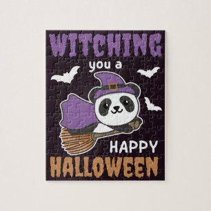 Puzzle Panda Witch Witti A Happy Halloween Jigsaw
