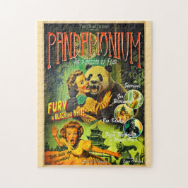 Puzzle Pandamonium Funny Panda retro poster de películas 