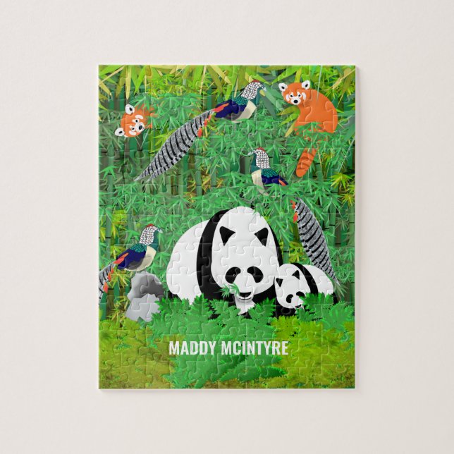 Puzzle Pandas Lady Amherst's Pheasants Red Pandas Bamboo (Vertical)