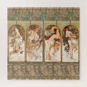 Puzzle Panel de las Cuatro Estaciones de Alphonse Mucha 1