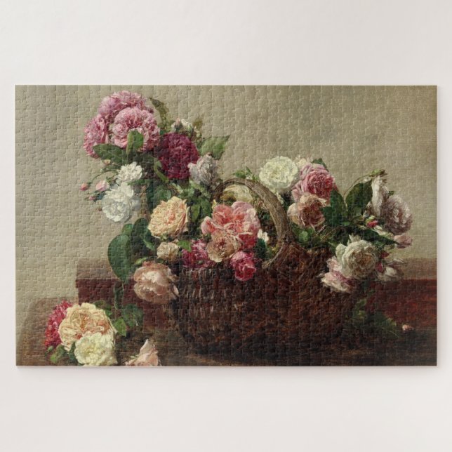 Puzzle Panier de Rosas - Henri Fantin-Latour (Horizontal)