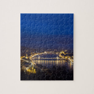 Puzzle Panorama de Budapest Hungría de noche
