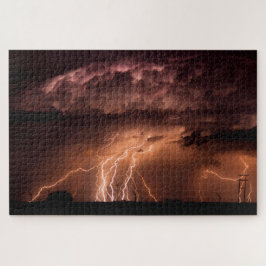 Puzzle Panorama dramático del haz del relámpago