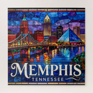 Puzzle Panorama urbano de Memphis junto al río Mississipp