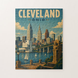 Puzzle Panorama vintage de Cleveland Ohio