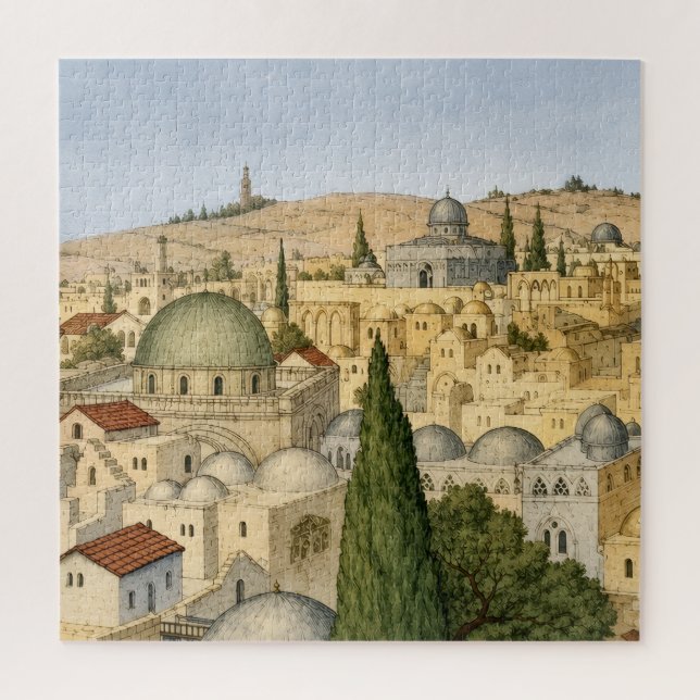 Puzzle Panorama Vintage de Jerusalén (Vertical)