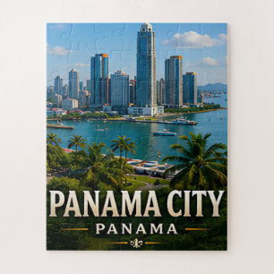 Puzzle Panorámica de la ciudad de Panamá y maravilla del
