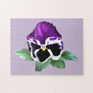 Puzzle Pansia morada y blanca