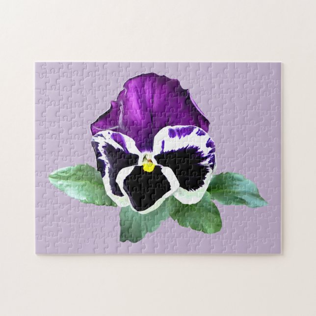 Puzzle Pansia morada y blanca (Horizontal)