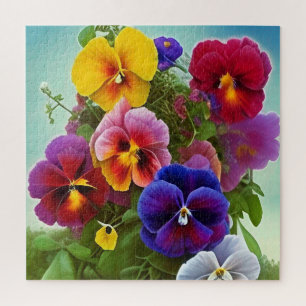 Puzzle Pansies coloridos -IA ART