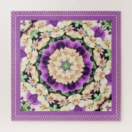 Puzzle Pansies Mandala: Púrpura antiguo