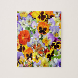 Puzzle Pansies y mariposa