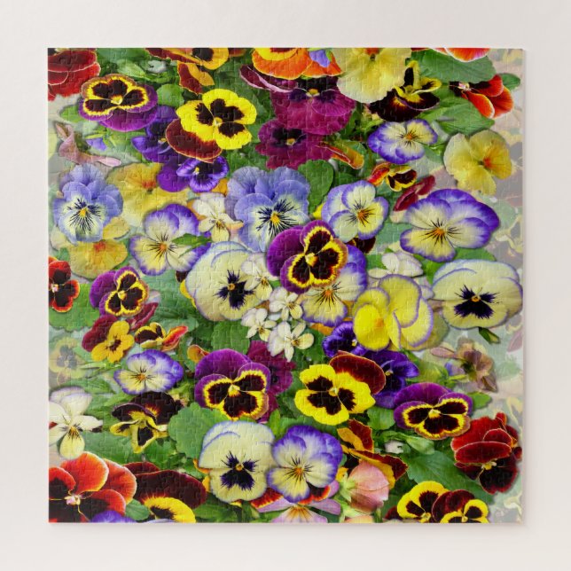 Puzzle Pansy Cascade (Vertical)