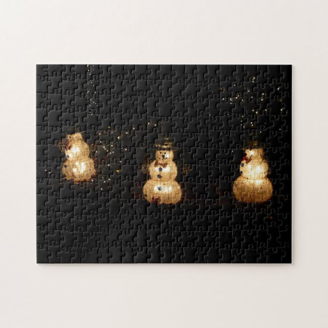 Puzzle Pantalla de luz de vacaciones de Snowman (Horizontal)