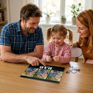 Puzzle Papá Estableció Negrita Fuente Moderna Blanca y Ne