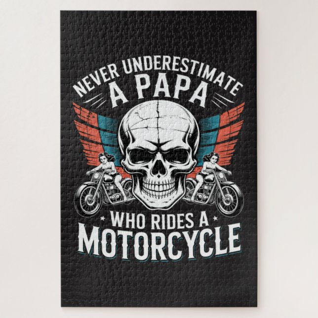 Puzzle Papa Motero Que Monta En Motocicleta (Vertical)