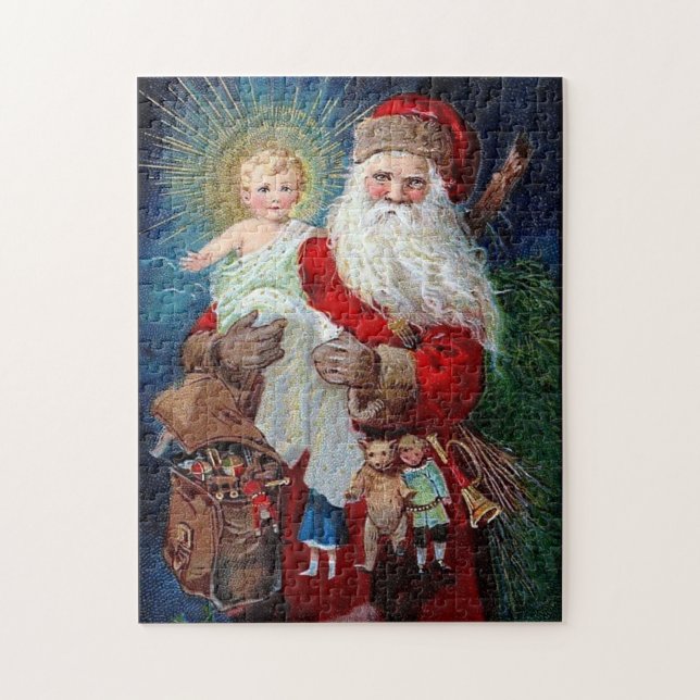 Puzzle Papá Noel con el niño de Cristo (Vertical)