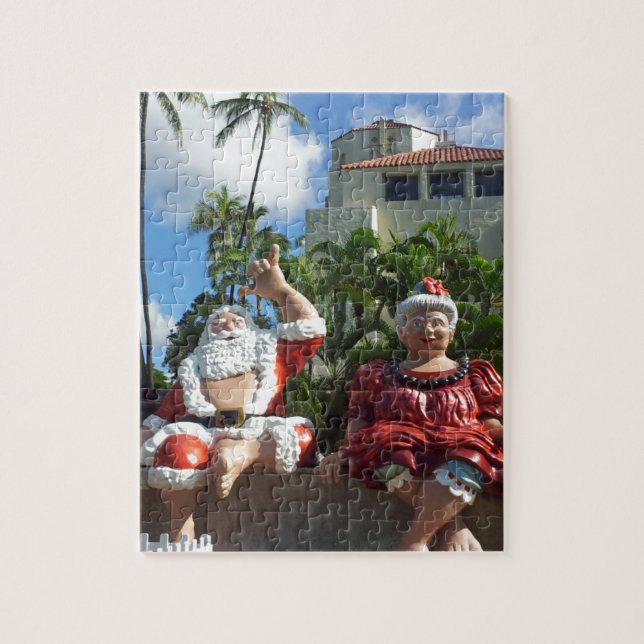 Puzzle Papá Noel en Hawaii (Vertical)