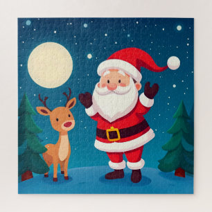 Puzzle Papá Noel en una escena invernal mágica