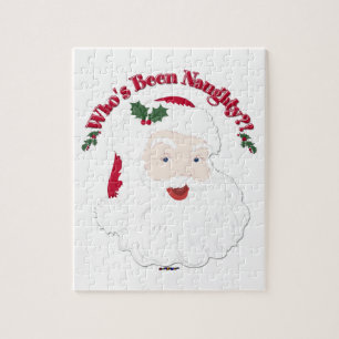 Puzzle Papá Noel estilo vintage ¿Quién ha sido malo?