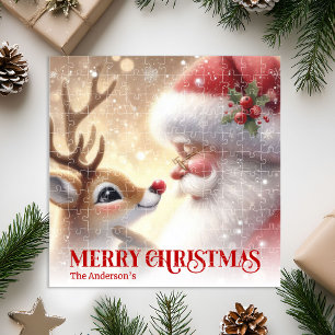 Puzzle Papá Noel Merry Rudolph Regalo Personalizado para