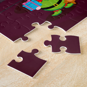 Puzzle Papá Noel negro entregando regalos a los Navidade