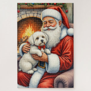 Puzzle Papá Noel sosteniendo arte navideño de Coton de Tu