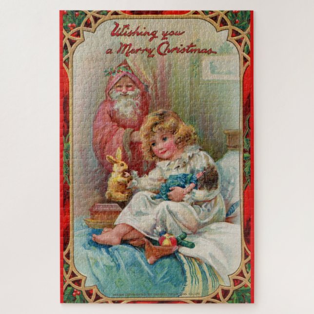 Puzzle Papá Noel te desea una feliz Navidad (Vertical)