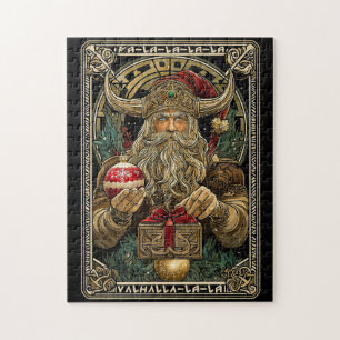 Puzzle Papá Noel vikingo divertido Navidad Valhalla Yule