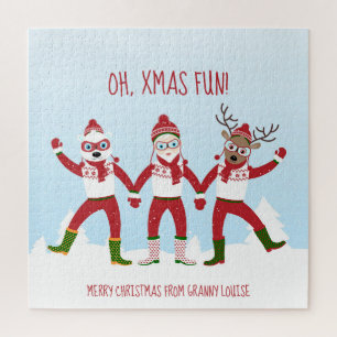 Puzzle  Papá Noel y amigos divertiéndose con algunos Navi