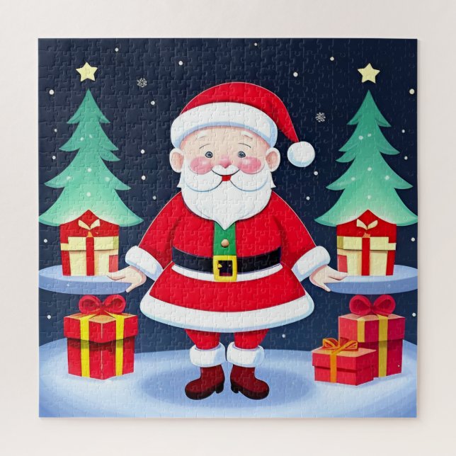 Puzzle Papá Noel y regalos (Vertical)