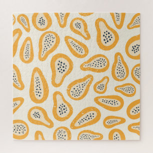 Puzzle Papaya Tropical: Grunge, Mano Cortada.
