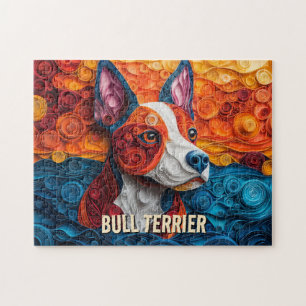 Puzzle Papel bull terrier que acalló retrato de perro de 