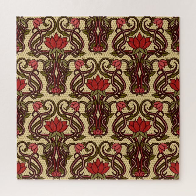 Puzzle Papel de flores de estilo Art Nouveau. (Vertical)
