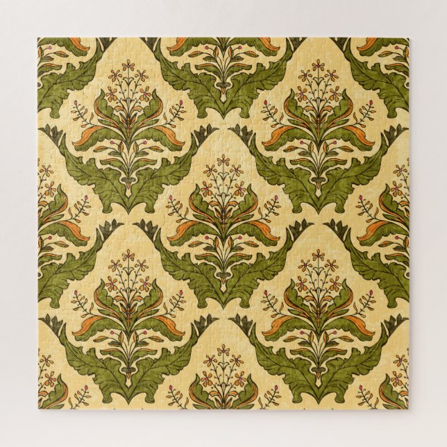 Puzzle Papel de pared de flores clásico: damasco estiliza (Vertical)