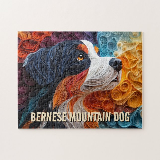 Puzzle Papel de perro de montaña Quilling Art Retrato (Horizontal)
