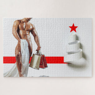 Puzzle Papel espiral blanco de compras de Navidad de Slip