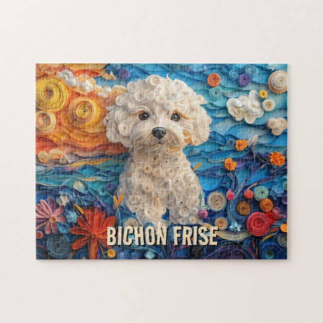 Puzzle Papel friso de Bichon que aísla retrato de perro d (Horizontal)