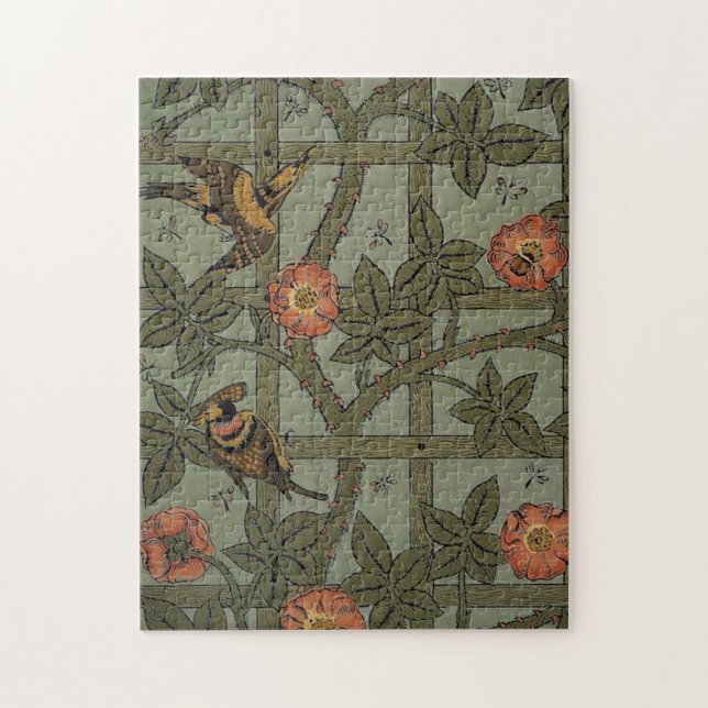 Puzzle Papel pintado de enrejado Morris antiguo (Vertical)