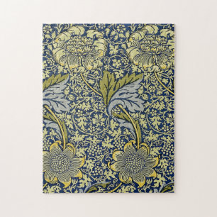 Puzzle Papel pintado floral William Morris Kennet Azul Do