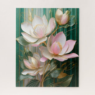 Puzzle Papel pintado floreado Arte de magnolia japonesa