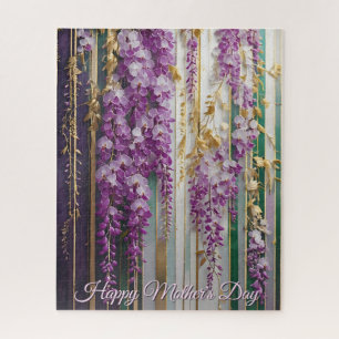Puzzle Papel pintado floreado del Día de la Madre Wisteri