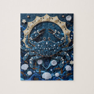 Puzzle Papel recortado del zodiaco de Cáncer