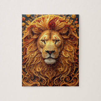 Puzzle Papel recortado del zodiaco de Leo