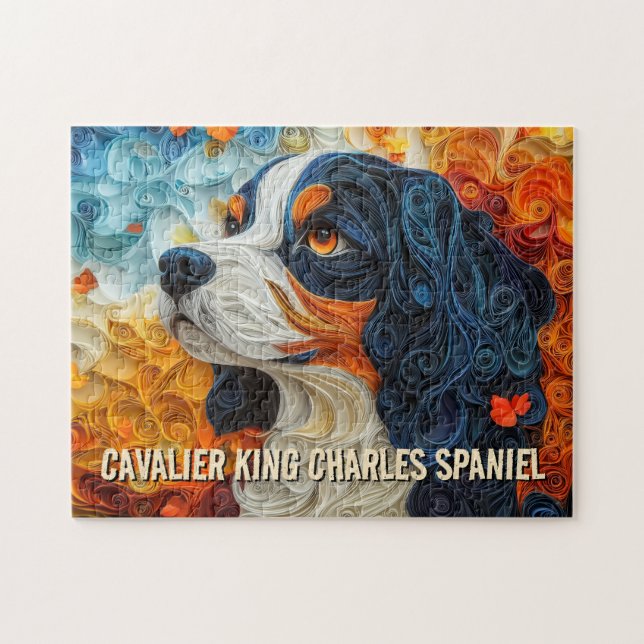 Puzzle Papel Rey Carlos Quilling Art Dog Retrato (Horizontal)