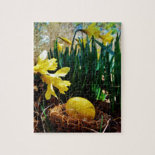 Puzzle Papeles amarillos y huevo de Pascua Amarillo
