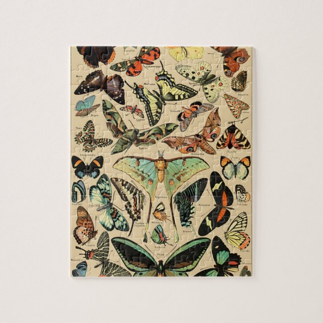 Puzzle Papillon de mariposa de época de arte de Ilustraci (Vertical)